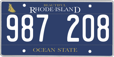 RI license plate 987208