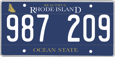 RI license plate 987209