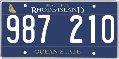 RI license plate 987210