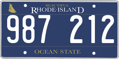 RI license plate 987212