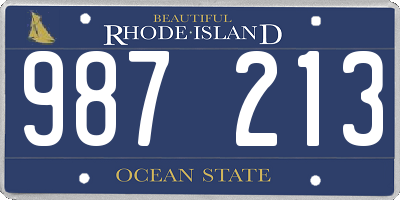 RI license plate 987213