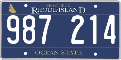 RI license plate 987214