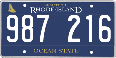 RI license plate 987216