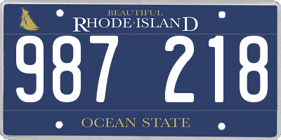 RI license plate 987218