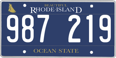 RI license plate 987219