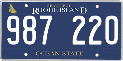 RI license plate 987220