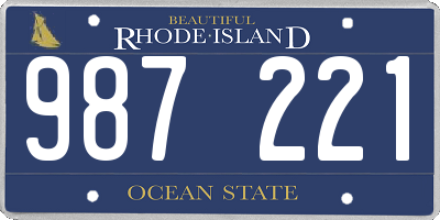 RI license plate 987221