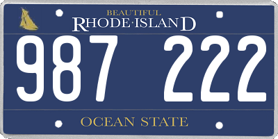 RI license plate 987222