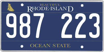 RI license plate 987223