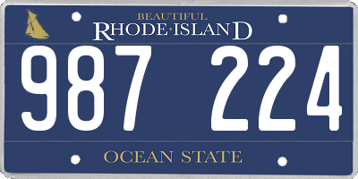 RI license plate 987224