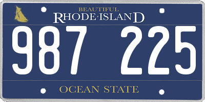 RI license plate 987225