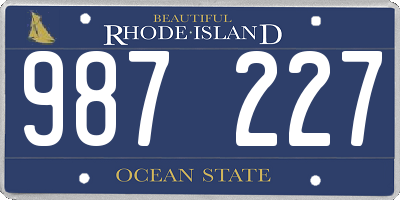 RI license plate 987227