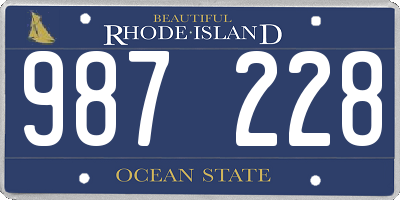 RI license plate 987228