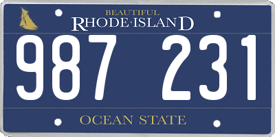 RI license plate 987231