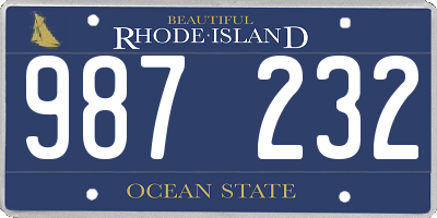 RI license plate 987232