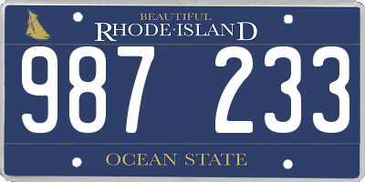 RI license plate 987233