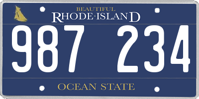 RI license plate 987234