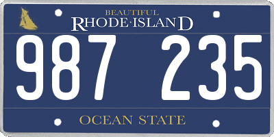 RI license plate 987235