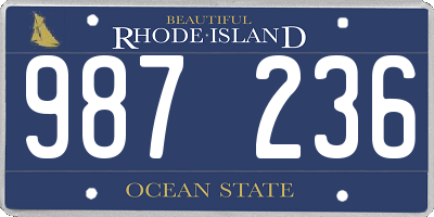 RI license plate 987236