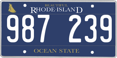 RI license plate 987239