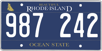 RI license plate 987242