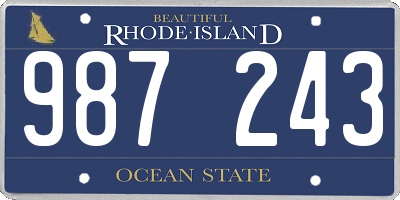 RI license plate 987243