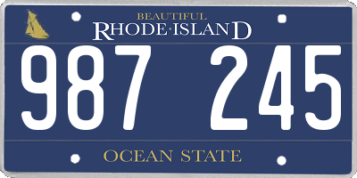 RI license plate 987245