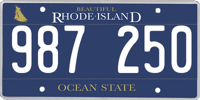 RI license plate 987250