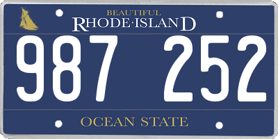 RI license plate 987252