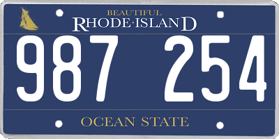 RI license plate 987254