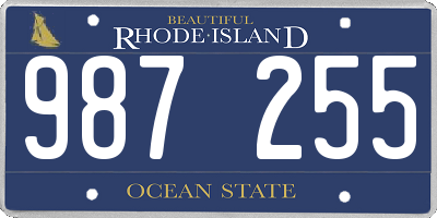 RI license plate 987255