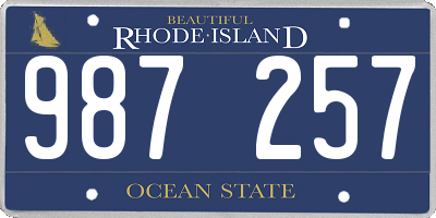 RI license plate 987257