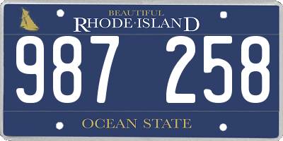 RI license plate 987258