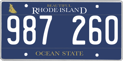 RI license plate 987260