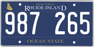 RI license plate 987265