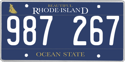 RI license plate 987267