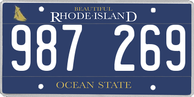 RI license plate 987269