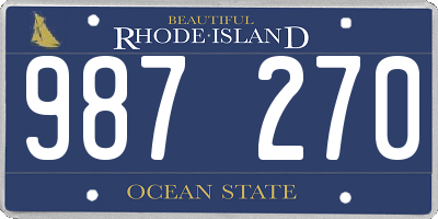 RI license plate 987270