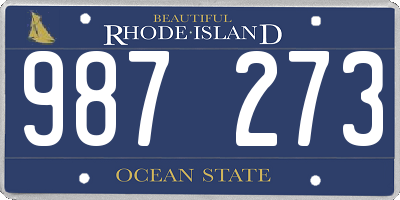 RI license plate 987273