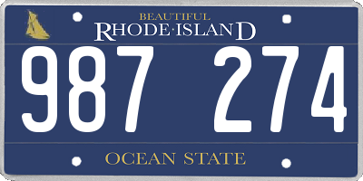 RI license plate 987274