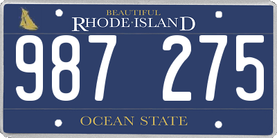 RI license plate 987275