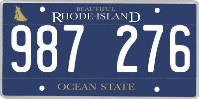 RI license plate 987276