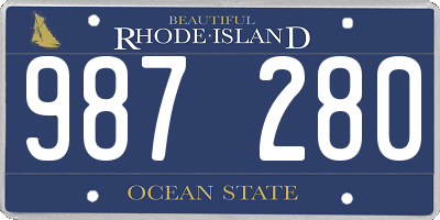 RI license plate 987280