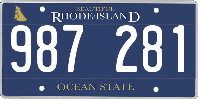 RI license plate 987281