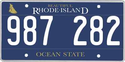 RI license plate 987282