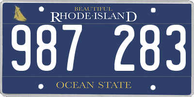 RI license plate 987283