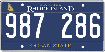 RI license plate 987286