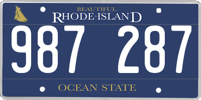 RI license plate 987287