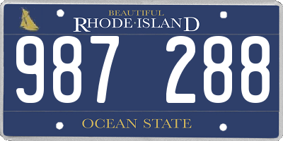 RI license plate 987288