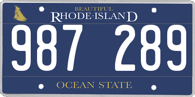 RI license plate 987289